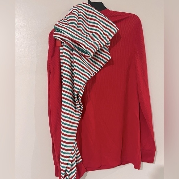 Matching Mens Thermal Waffle Holiday Stripe Mix It Pajama Set stripe bright S - Picture 7 of 14